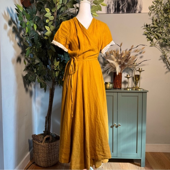 Son de Flor Dresses & Skirts - Son de Flor Mustard Wrap Dress